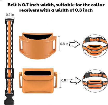 Dog Training Collar Replacement and Shock Collar Strap - 3/4 Inch Wide Adjustable Nylon Band with Reflective Replacement Strap for E Collar and Bark Collar (Orange)