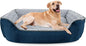 JOEJOY Rectangle Dog Bed for Large Medium Small Dogs - Washable Orthopedic Sofa Bed, Soft Breathable Puppy & Pet Cuddler, Durable Calming Dog Bed with Anti-Slip Bottom, Multiple Sizes, Navy Blue