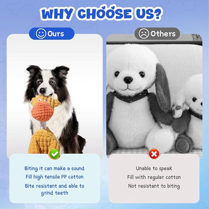 2025 New Dog Toys, Indestructible Plush Dog Toy, Dogs Toys for Aggressive Chewers, Dogs Squeaky Chew Toy for Indoor Pups Teething (Green 1pcs)