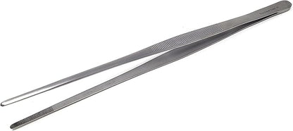 A2Z-Aquascaping Maintenance Tools Accessories,Anti-Rust Stainless Steel Tweezers Scissors Spatula for Aquarium Tank Clean, Fish Tank, Bonsai, Algae Scrapers (12" Serrated Tweezers - Straight)