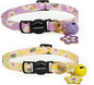 2 Pack Cotton Breakaway cat Collars with Bell,Safety Quick Release Pendant Cute Kitten Collar,Adjustable 20-30cm (Lilac+Lemon, 20-30cm)