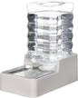 RIZZARI Stainless Steel Pet Water Feeder: 8L Gravity Waterer, Leak-Proof No-Spill Auto Refill - Keeps Floors Dry - Anti-Tip Base - Easy Clean - with Filter - for 25-35 LB Dogs - Home/Office