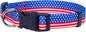 Native Pup American Flag Dog Collar- Red White and Blue- Patriotic Collars for 4th of July, USA- Adjustable Small, Medium, Large Breed Dogs (Medium, Flag II)