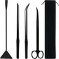 Aquascaping Tools Aquarium Kit – 4PCS Plant Trimming Tool Set with Long Tweezers, Scissors, Algae Scraper Spatula & Feeding Tongs, Fish Tank & Terrarium Cleaning Accessories