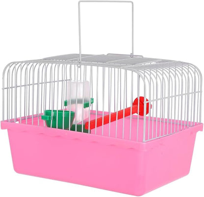 BESPORTBLE Spacious Bird Carrier Travel Cage Lightweight Portable Bird Cage with Perch Food Box Water Feeder for Parrots and Lovebirds Abs Iron Design for Travel Storage Color