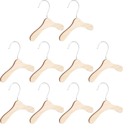 Professional Wooden Pet Clothes Hangers for Small Dogs and Cats, 8.66-inch Solid Wood Coat Hangers with Swivel Hook, Household Portable Dog and Cat Accessory Organizer
