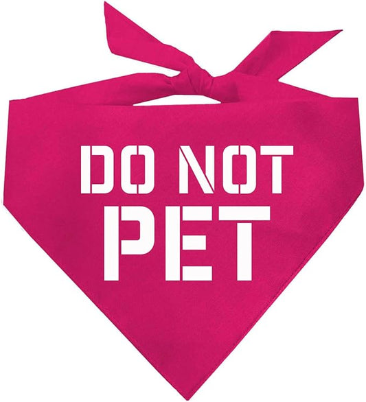 Do Not Pet Dog Bandana (Hot Pink, XS 157)