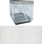 Adjustable Birdcage Seed Feather Catcher Bird Cage Net Cover Soft Skirt Guard Birdcage Nylon Mesh Netting for Parrot (118 x 39.4 Inch) (White)