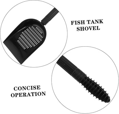 Aquarium Sand Shovel with Detachable Long Handle for Fish Tank Cleaning Nondamaging Gravel Scoop for All Aquarium Safe Scrubber Tool for Fish Tanks and Lizard Habitats