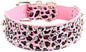 Serijoars Spiked Studded Dog Collar, PU Leather Dog Collar, Adjustable Pet Collars for Medium or Large Breed Pet (L, Leopard)