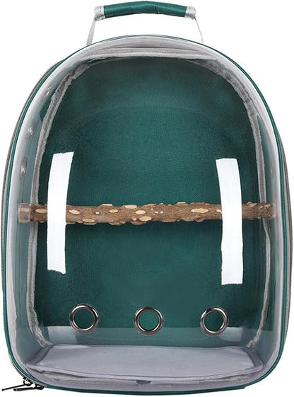 Bird Carrier Backpack, Bird Travel Carrier with Standing Perch, Lightweight Breathable Parrot Cage for Small Birds, Green Cheek, Cockatiel, Parrot
