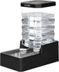 RIZZARI Stainless Steel Pet Water Feeder: 9L Large Gravity Waterer - Less Refills All-Day Water - No Mess Keeps Floors Dry - Quiet Refill - for Medium to Large Dogs - Workday/Day Trip