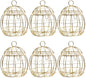 Beaupretty 6pcs Birdcage Shape Tinplate Candy Box Elegant Wedding Favor Containers for Sweets Treats and Decorative Hollow Chocolate Cases Golden Finish