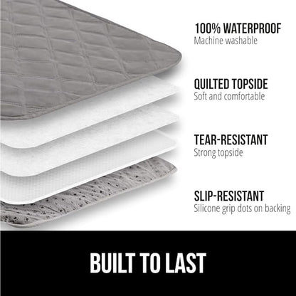 GORILLA GRIP Waterproof Couch Cover for Dogs, Gripped Slip Resistant Backing, Leak Proof Washable Dog Blanket Covers Sofa, Bed, Sectional, Crate, Car, RV Seats, Pet Puppy Essentials, 50x40 Charcoal