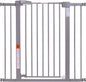 BABELIO 36" Tall Baby Gate, 26-40" Wide Auto Close Pet Gate, PressGuard C5 Pressure Mounted Metal Dog Gate, Easy-Install No Drilling, No Tools Needed, with Wall Protectors and Extension Kits, Gray