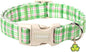 DOGWONG Pink Plaid Adjustable Pet Collar Comfortable Spring Summer Puppy Collar Cute Cotton Collars Durable Necklace Gift for Small Dogs,XS