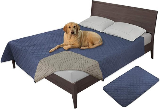 Easy-Going 100% Waterproof Dog Bed Cover, Non-Slip Pet Blanket for Furniture, Washable Couch Cover, Repleasement Sofa Cover (68x82 in,Navy)