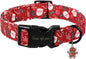 Christmas Dog Collar, Unique Style Paws Santa Claus Dog Collar for Christmas Comfortable Red Pet Collar with Lightweight Plastic Buckle for Holiday, Fancy Dog Gift