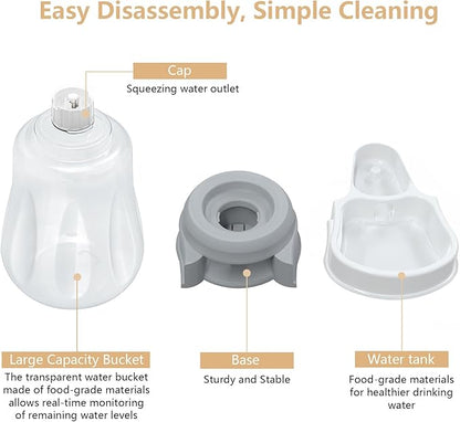 1.6 Gallon Automatic Dog Water Dispenser, Large Capacity Gravity Pet Water Bowl for Multiple Pets, BPA-Free Cat Water Feeder for Large Dogs, Refill Less Often, Grey