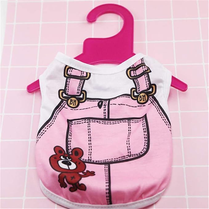 Pet Clothing Hanger, 10PCS Plastic Anti-Skid Dog Puppy Cat Clothes Clothing Rack for Small Animals (Pink, S