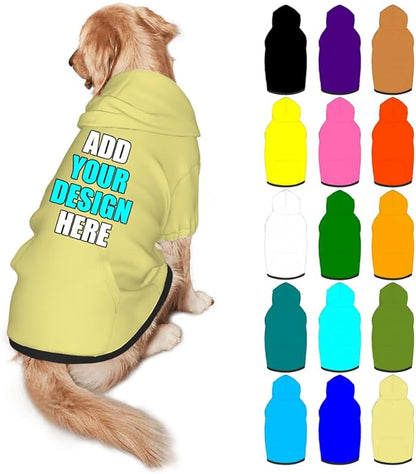 Custom Dog Clothes with Photo Name Logo Personalized Dog Sweaters for Small Medium Large Dogs Breathable Warm, Khaki, S