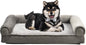 Amazon Basics Dog Bed with Cooling Gel Memory Foam, Pressure-Relief Support for Dogs up to 30lbs, Non-Slip Bottom, Machine Washable Cover, Medium Sized (30" x 20"), Taupe