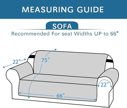 H.VERSAILTEX Reversible Sofa Slipcover Furniture Protector Water Resistant 2" Elastic Straps Sofa Cover Couch Covers Pets Kids Fit Sitting Width Up to 66" (Sofa: 75" x 110", Cameo Blue/Beige)