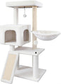Cat Tree with Cat Condo and Hammock, Cat Tree with Scratching Posts and Scratching Pads, Cat Tower for Indoor Cats, Activity Centre Climbing Tree with Playful Toy Balls, Beige