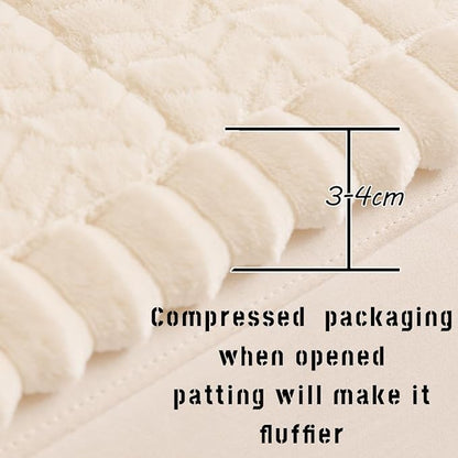 Sofa Cover Fuzzy Couch Cover for Pet, Couch Covers for Dogs Washable Non-Slip Sofa Slipcover Cushion Protector Pets Friendly Mat Bed White