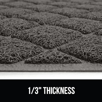 GORILLA GRIP Cat Litter Box Mat, 47x35, Water Resistant, US Designed Kitty Litter Trapping Mats, Easy to Clean, Scatter Control, Less Mess and Clean Floors, Kitten Supplies for Indoor Cats, Dark Gray
