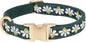 Woven Dog Collar with Metal Buckle Adjustable Jacquard Retro Dog Collars for Small Medium Large Dogs(Green,S)