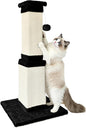 AGYM Cat Scratching Post, 32 Inch Cat Scratching Posts for Large Cats, Scratching Posts for Indoor Cats Adults, Cat Scratch Post with Nature Sisal, Black and White