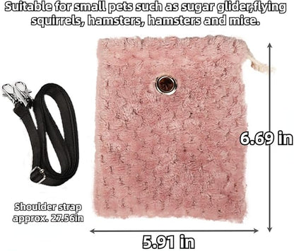 Sugar Glider Bonding Pouch - Soft Sleeping Pouch with Breathable Vent & Drawstring Portable Travel Bag Small Animal Carrier for Sugar Glider Squirrel Hamster Rats Hedgehog Bird Parrot (Blue)