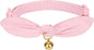 Bunny Ear Cat Collar with Bell and Bow Tie, Breakaway Cute Bowtie Kitten Collars(Light Pink)