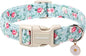 DOGWONG Floral Dog Collar, Cute Adjustable Flower Collar, Girl Female Dog Collar with Strong Plastic Buckle for Small Medium Large Dogs,XL