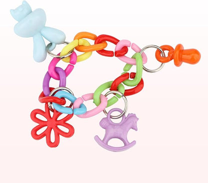 Hypeety Bird Parrot Foot Toy Chewing Swing Bite Toy Plastic Parrot Toys Bird Toys Macaw Toys for Lovebirds Conures Caiques Sun Parakeet Cockatiel Budgie