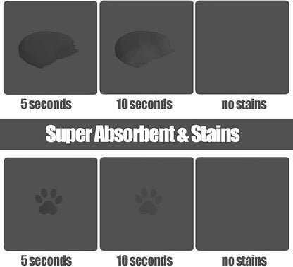 Large Pet Feeding Mat, 36" x 24" Absorbent Quick Dry Dog Mat for Food and Water Bowl, Non Skid Cat Bowl Mat, No Stains Quick Dry for Pet Water Dispenser Pet Supplies for Messy Drinkers