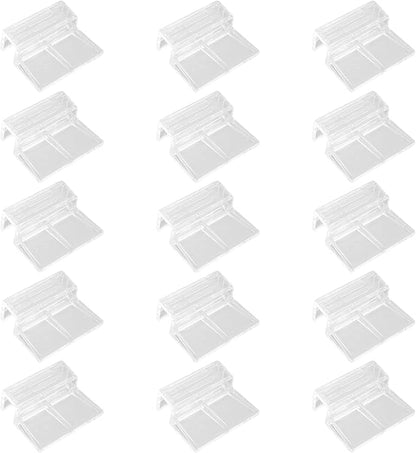 15 Pcs Rimless Aquarium Lid Clips for 11-12mm Glass, Clear Acrylic Aquarium Cover Support Clamps for Fish Tank Lid Holder, Plastic Tank Top Clips for Glass Canopy or Piscine Hoods and Covers