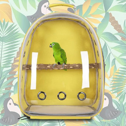 Bird Carrier Backpack, Bird Travel Carrier with Standing Perch, Lightweight Breathable Parrot Cage for Small Birds, Green Cheek, Cockatiel, Parrot