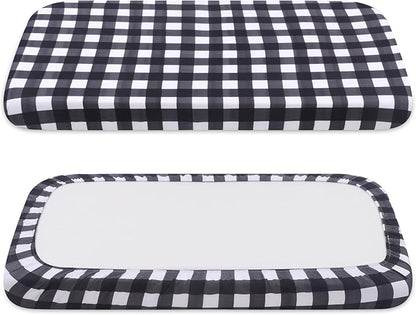 Replacement Dog Bed Covers Elastic Edged Washable Pet Bed Protector with Black Lattice Pattern Design for Medium & Large Pet Beds, Cover Only (Black Lattice, 36x27x6 Inch)