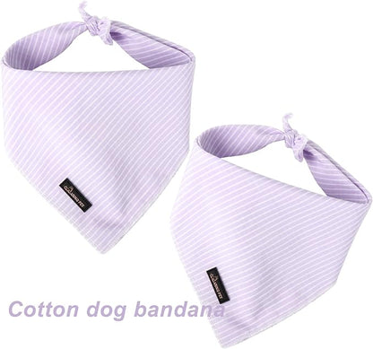 ARING PET Summer Dog Bandana-Cute Lavender Dog Bandanas, Comfortable Pet Scarf Dogs Triangle Bibs for Small to Large Girl Dogs and Cats