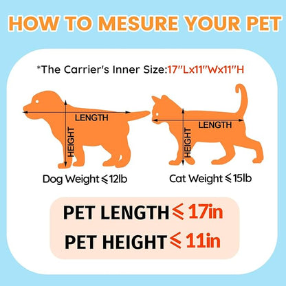 Petskd Top and Side Expandable Pet Carrier 19x13x9 Inches Southwest Allegiant Airlines Approved, Soft-Sided Carrier for Small Dog Under 12 lbs and Large Cat Under 15 lbs(Black)