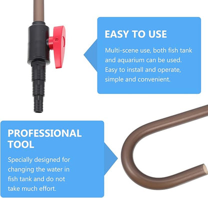 VILLCASE Hanging Type Aquarium Water Changer with Hook Fish Tank Water Supply Tool 14.56In Easy Installation for Aquarium Maintenance and Replacement