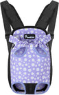 Pawaboo Pet Carrier Backpack, Adjustable Pet Front Cat Dog Carrier Backpack Purse Travel Bag, Legs Out, Easy-Fit for Traveling Hiking Camping for Small Medium Dogs, Medium Size, Black & Purple Daisy