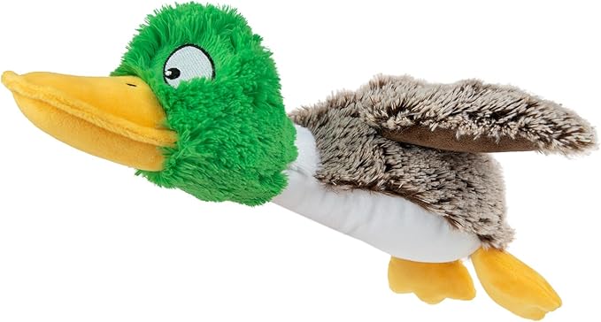 Best Pet Supplies Interactive Squeaky Dog Chew Toy, Ideal Dog Toys for Chewers, Small, Medium & Large Dogs, and Fetch Lovers - Mallard Duck (Gray), Small