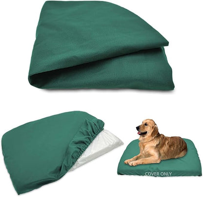 Dog Bed Cover Waterproof Replacement Machine Washable Covers for Dog Bed Heavy Duty Scratch Resistant Mattress Protector Pet Bed 30x20 Inch Dark Green Cover Only