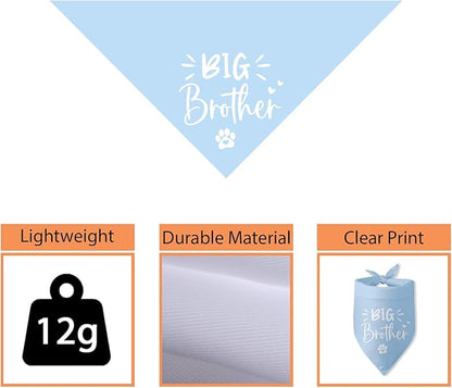 Big Brother Dog Bandana Pregnancy Announcement Gender Reveal Baby Announcement Photo Props Dog Scarf Accessories Blue Pet Bandanas for Large Medium Small Dogs