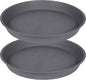 2 Pack of 10 inch Plant Saucer Gray, Heavy Duty Plastic Plant Saucer 10 inch Round, Durable Plant Tray for Pots, Plant Saucers for Indoors, Plant Trays for Planter 9"/10" (10", Cement)