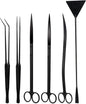 Segarty Aquarium Tools, 6 in 1 Stainless Steel Aquatic Plant Tweezers Scissor Spatula for Planted Freshwater Aquarium Landscaping Cleaning Tools Set & Fish Starter Kit