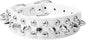 Spiked Dog Collar Soft Pu Leather Mushrooms Rivet Spike Studded Puppy Adjustable Pet Collars for Small Breeds (S, White)